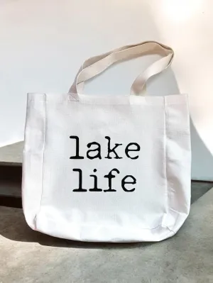 Lake Life Type Tote Bag