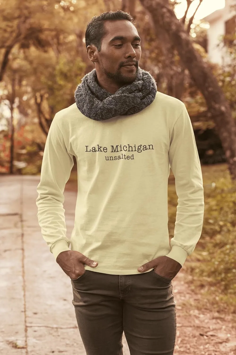 Lake Michigan Unsalted Modern Fit Unisex Long Sleeve T-Shirt
