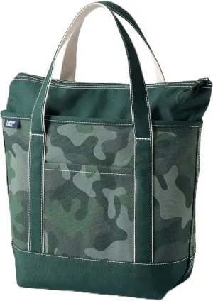 Lands' End Zip Top Long Handle Canvas Tote Bag