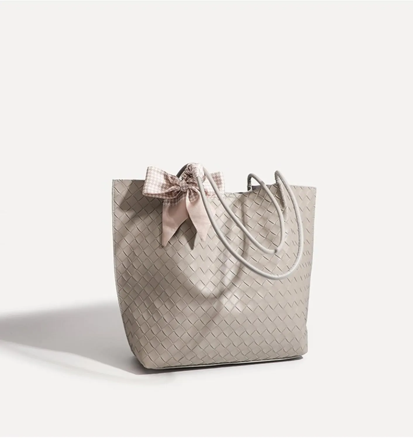 Large Leather Woven Tote Bag for Women - Braided Shoulder Handbag for Work, Shopping, Travel & Daily Use