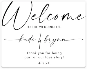 Large Wedding Welcome Bag Stickers - Personalized Hotel Guest Labels, Custom Destination Rectangle Labels, 4.75 x 3.75 Modern Script