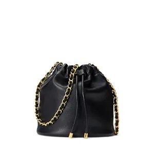 Lauren Ralph Lauren Nappa Leather Medium Emmy Bucket Bag Black One Size