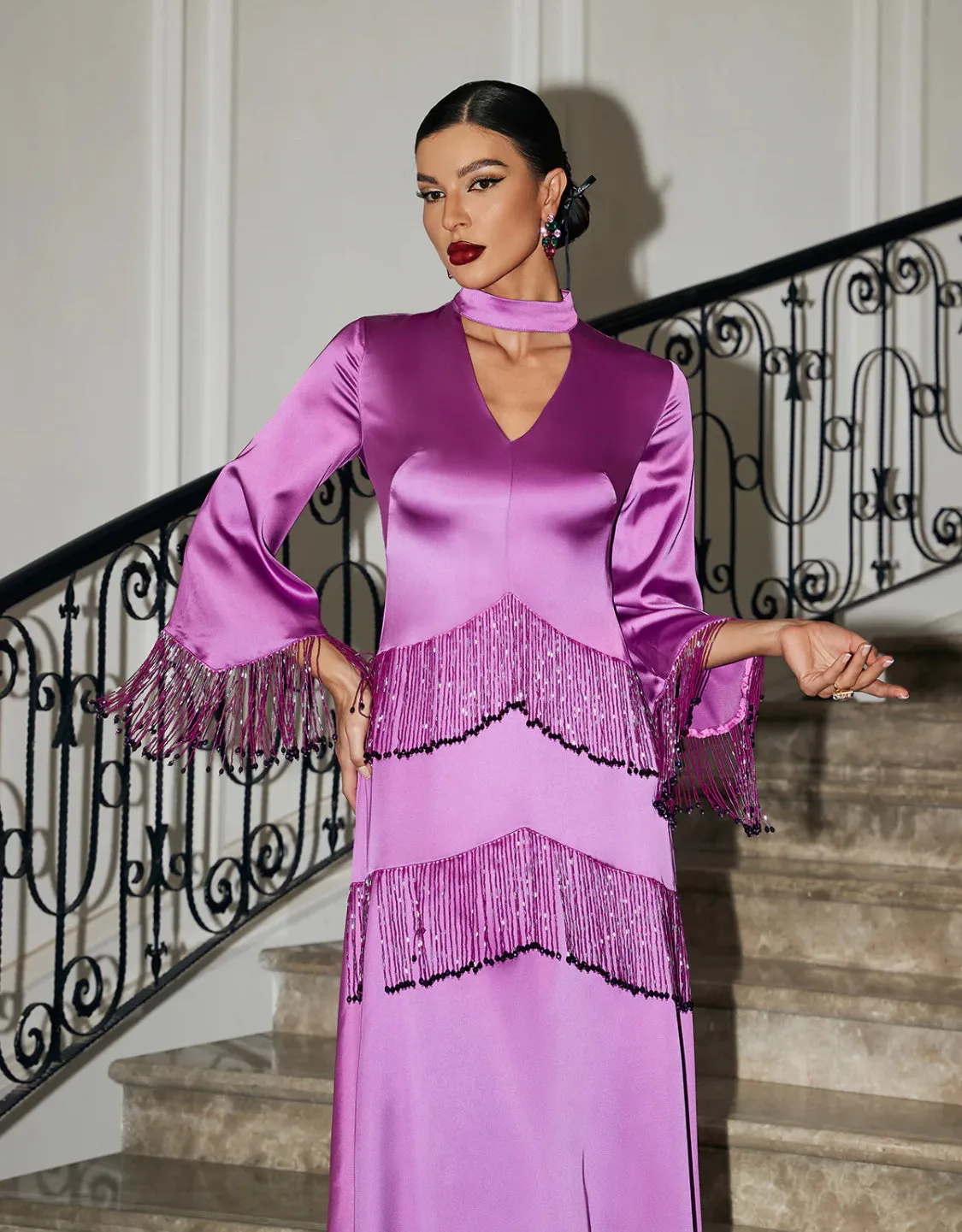 Lauretta satin maxi dress