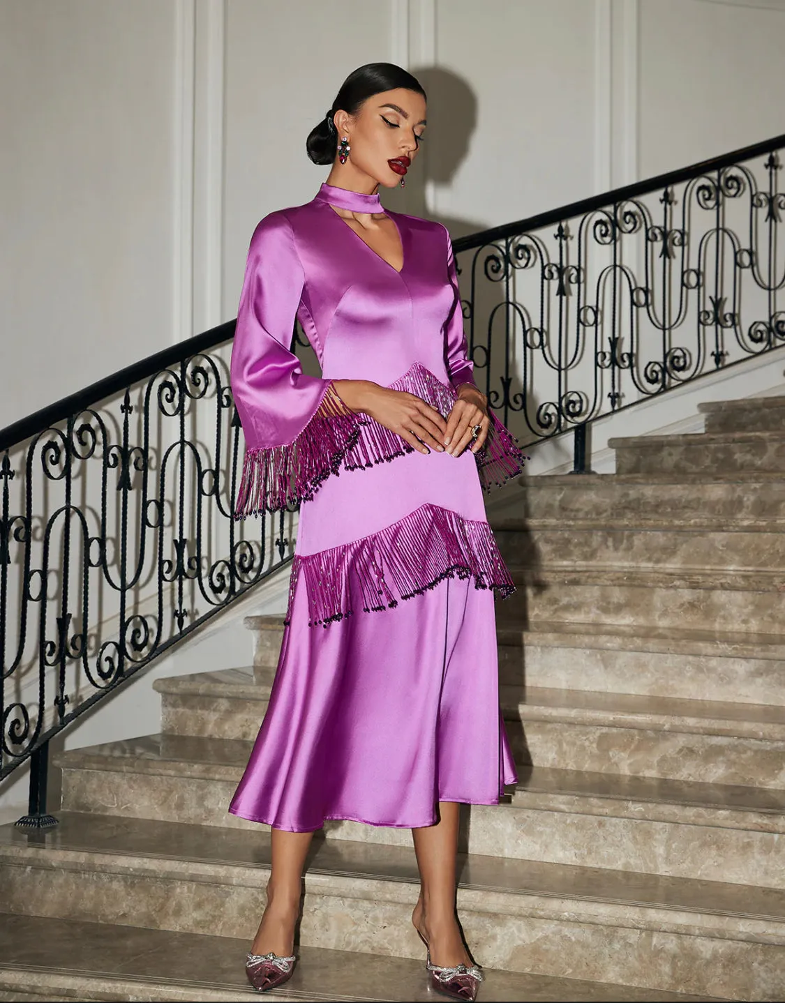 Lauretta satin maxi dress