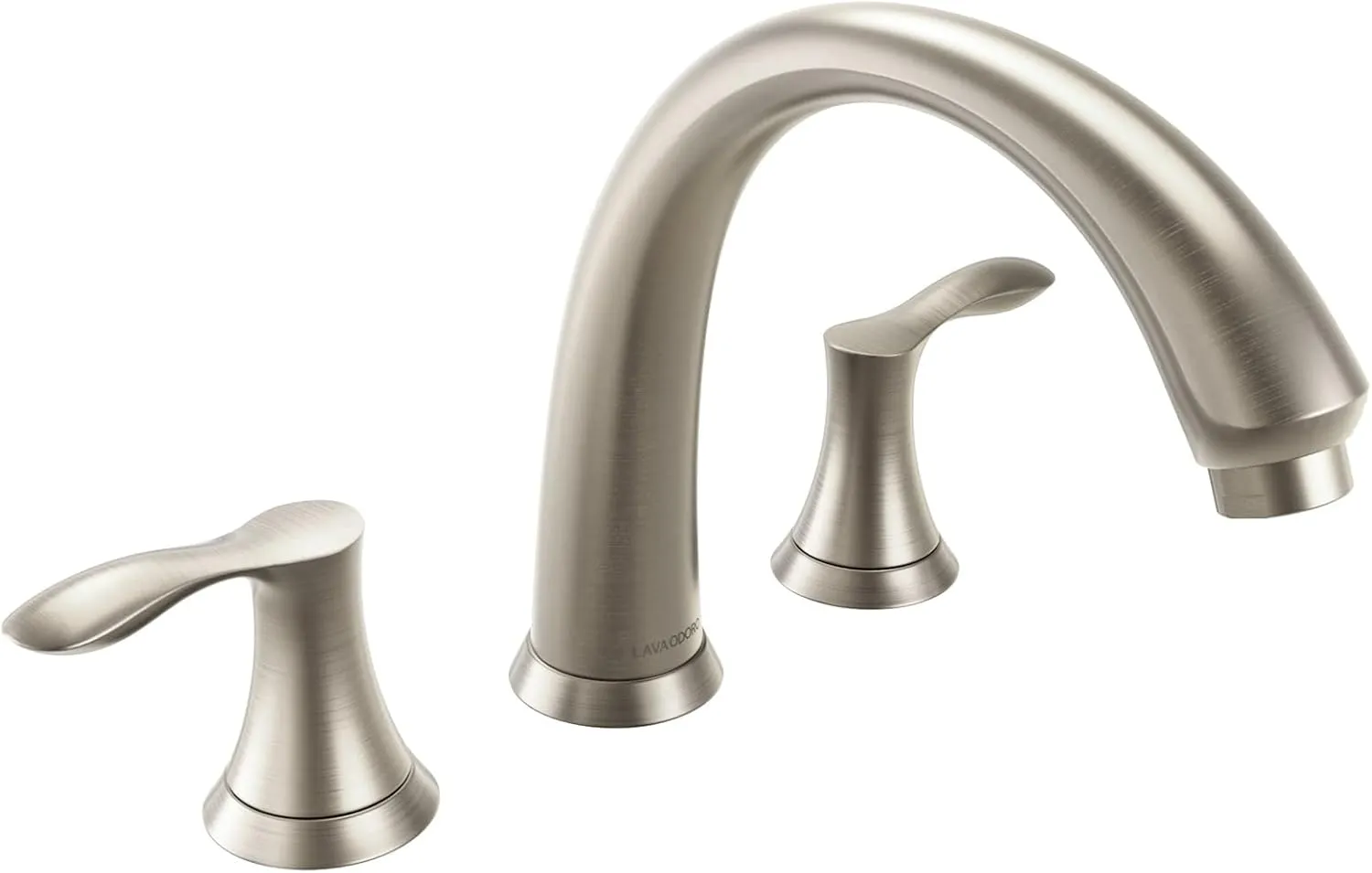 Lava Odoro Brushed Nickel Widespread Roman Faucet with Valve, Solid Brass High Flow 3 Hole Tub Filler, 2 Handle Bathroom Faucet