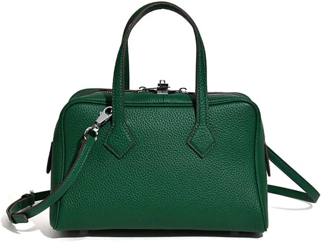 Leather Shoulder Bag for Women,Fashion Classic Top Handle Bag, Designer Purse Crossbody, with Detachable Strap