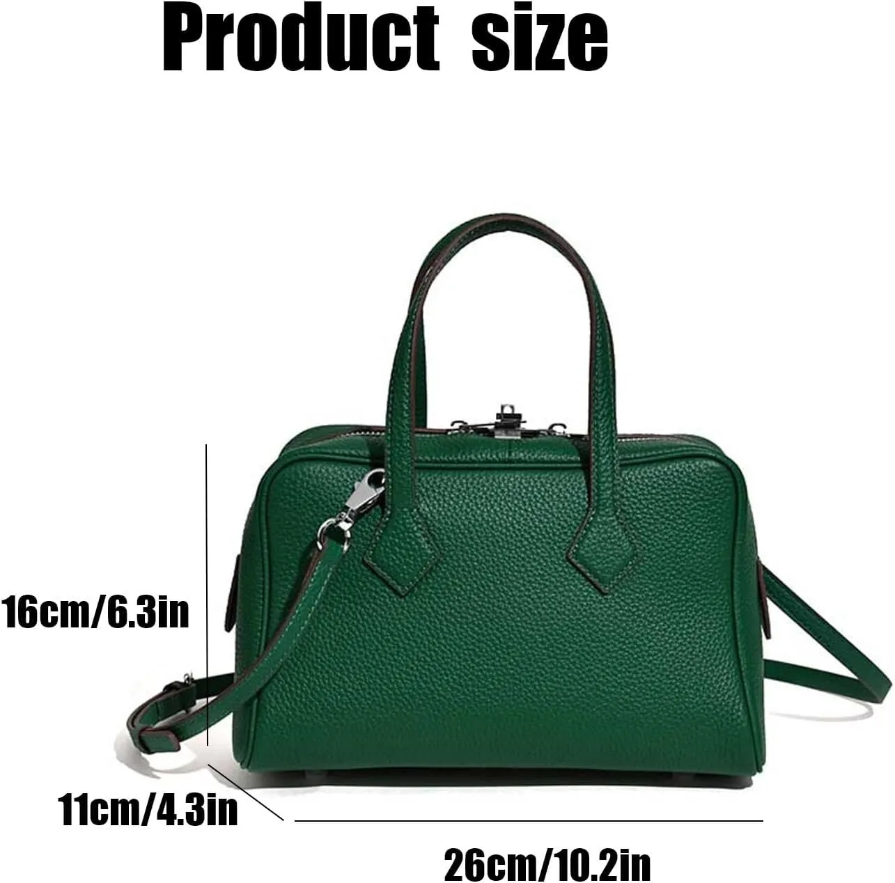 Leather Shoulder Bag for Women,Fashion Classic Top Handle Bag, Designer Purse Crossbody, with Detachable Strap
