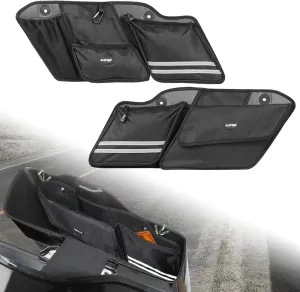 Left & Right Side Motorcycle Saddlebag Organizers Storage Bags Saddle bag Organizers Bag Compatible With For 1993-2013 Touring Road King Road Glide Electra Glide Street Glide