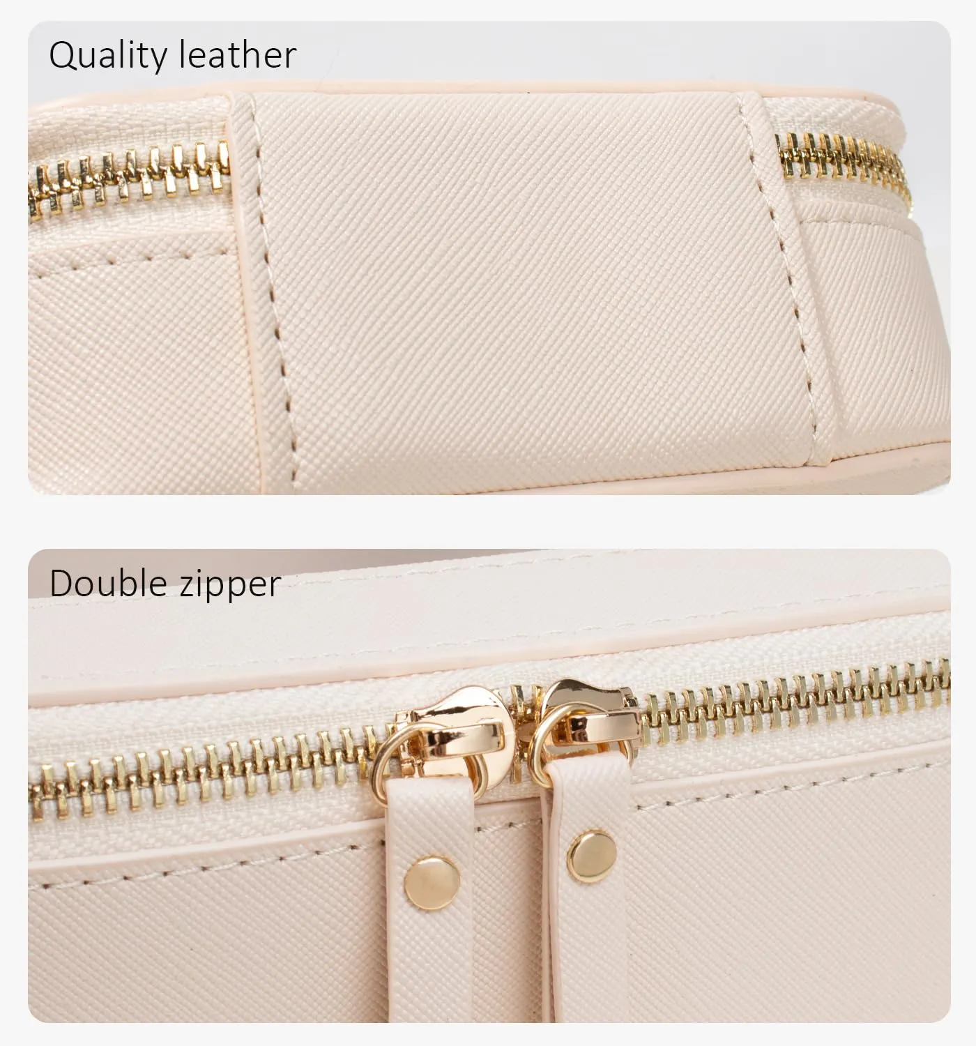 LETGO Clear Makeup Bags Set - TSA Approved Toiletry Bag with Handle Large Opening, Clear Toiletry Bags Case Pouch for Traveling Travel Car Orangizer Storage Essentials(Mini Large Beige)