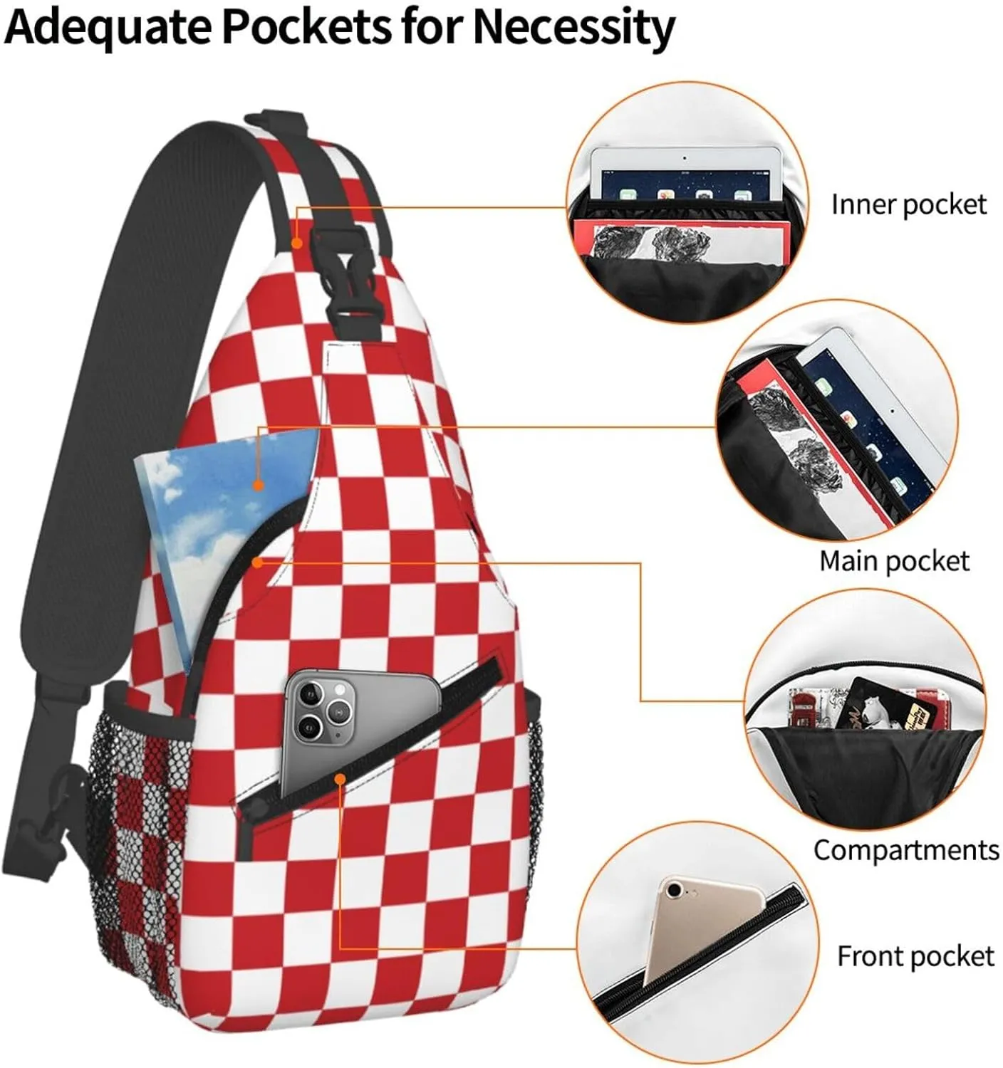 LGBT Rainbow Sling Bag Casual Chest Bags Adjustable Crossbody Bag Shoulder Backpack For Travel Hiking
