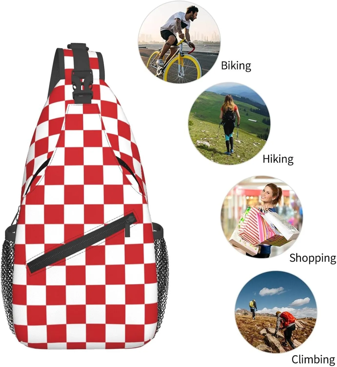 LGBT Rainbow Sling Bag Casual Chest Bags Adjustable Crossbody Bag Shoulder Backpack For Travel Hiking