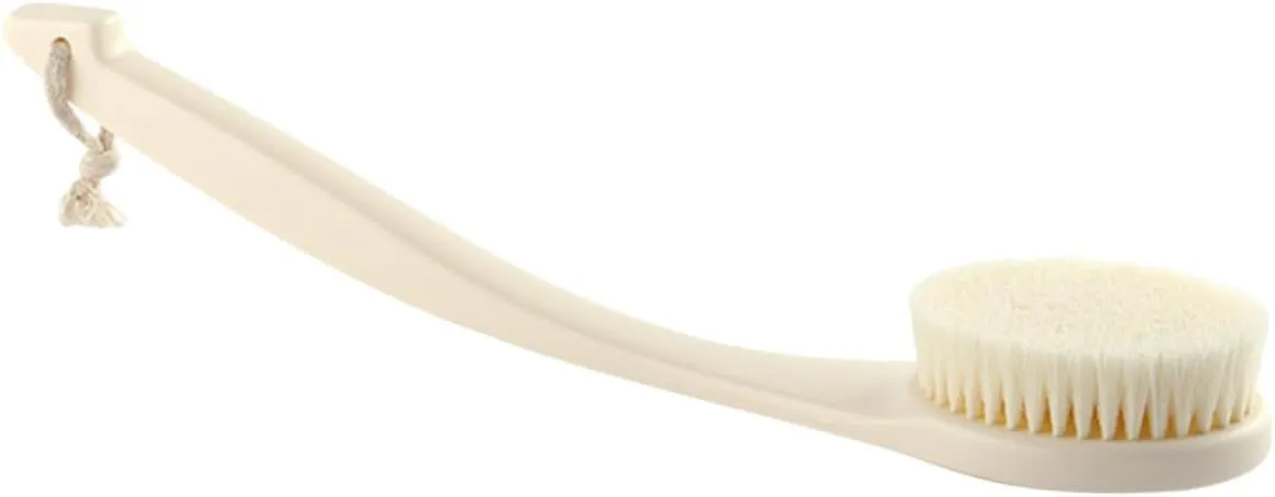 LIFKOME Bath Brush Bath Showers Cleansing Wash Long Handle Bath Massage Cleaning Brush Back Body Scrubber Skin Exfoliating Bath Shower Brush Gentle Soft Plastic Handle White