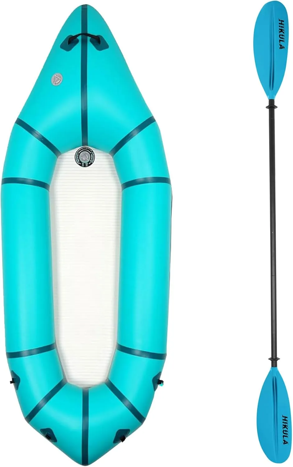 Lightweight Packraft PVC - Inflatable Kayak with Drop Sitch and 220-240cm/86-94'' 3 Piece Paddle