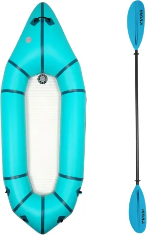 Lightweight Packraft PVC - Inflatable Kayak with Drop Sitch and 220-240cm/86-94'' 3 Piece Paddle