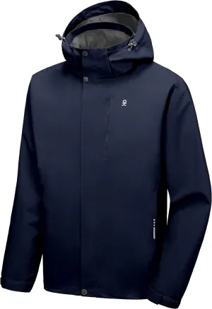 Little Donkey Andy Men's Waterproof Rain Jacket Lightweight Hooded Raincoat Rain Shell for Travel Hiking Golf
