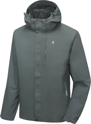 Little Donkey Andy Men's Waterproof Rain Jacket Lightweight Hooded Raincoat Rain Shell for Travel Hiking Golf