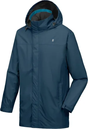 Little Donkey Andy Men's Waterproof Rain Jacket Outdoor Lightweight Rain Shell Coat for Hiking,Golf,Travel