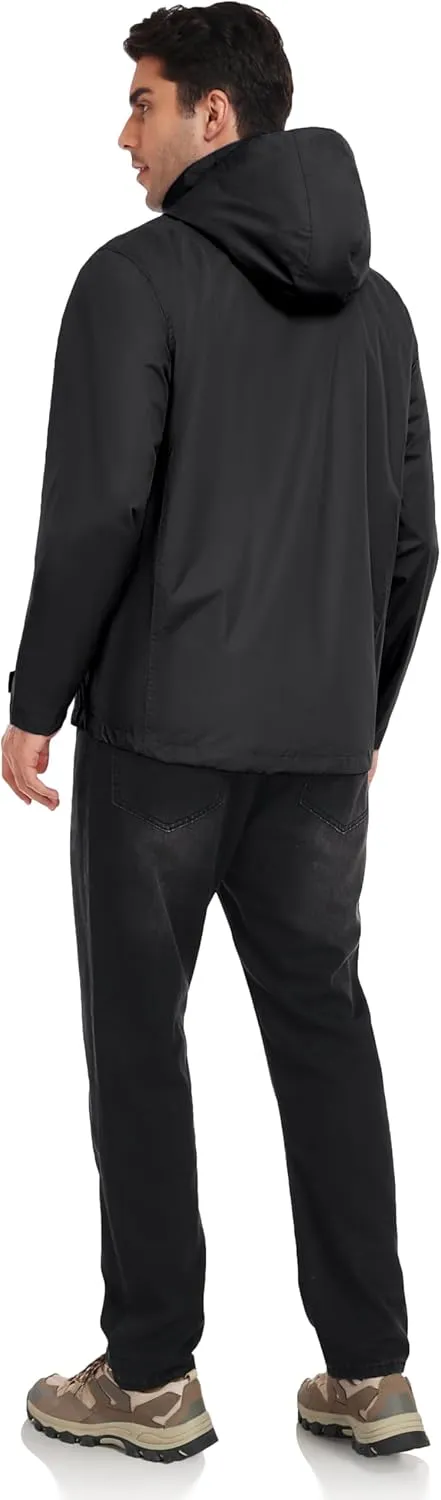 Little Donkey Andy Men's Waterproof Rain Jacket Outdoor Lightweight Rain Shell Coat for Hiking,Golf,Travel