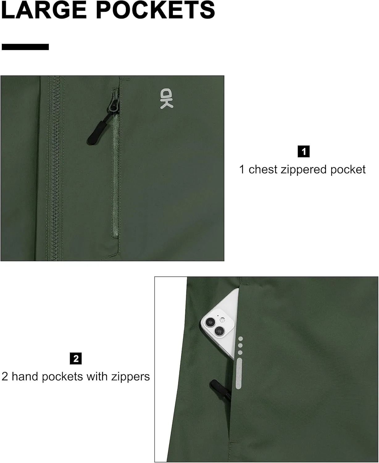 Little Donkey Andy Women's Waterproof Rain Jacket Lightweight Hooded Raincoat for Travel Hiking Golf