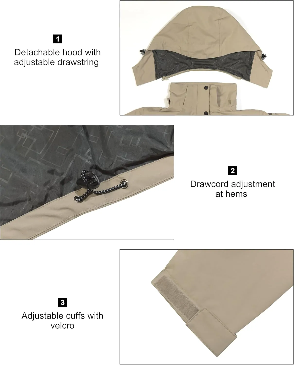 Little Donkey Andy Women's Waterproof Rain Jacket Lightweight Hooded Raincoat for Travel Hiking Golf