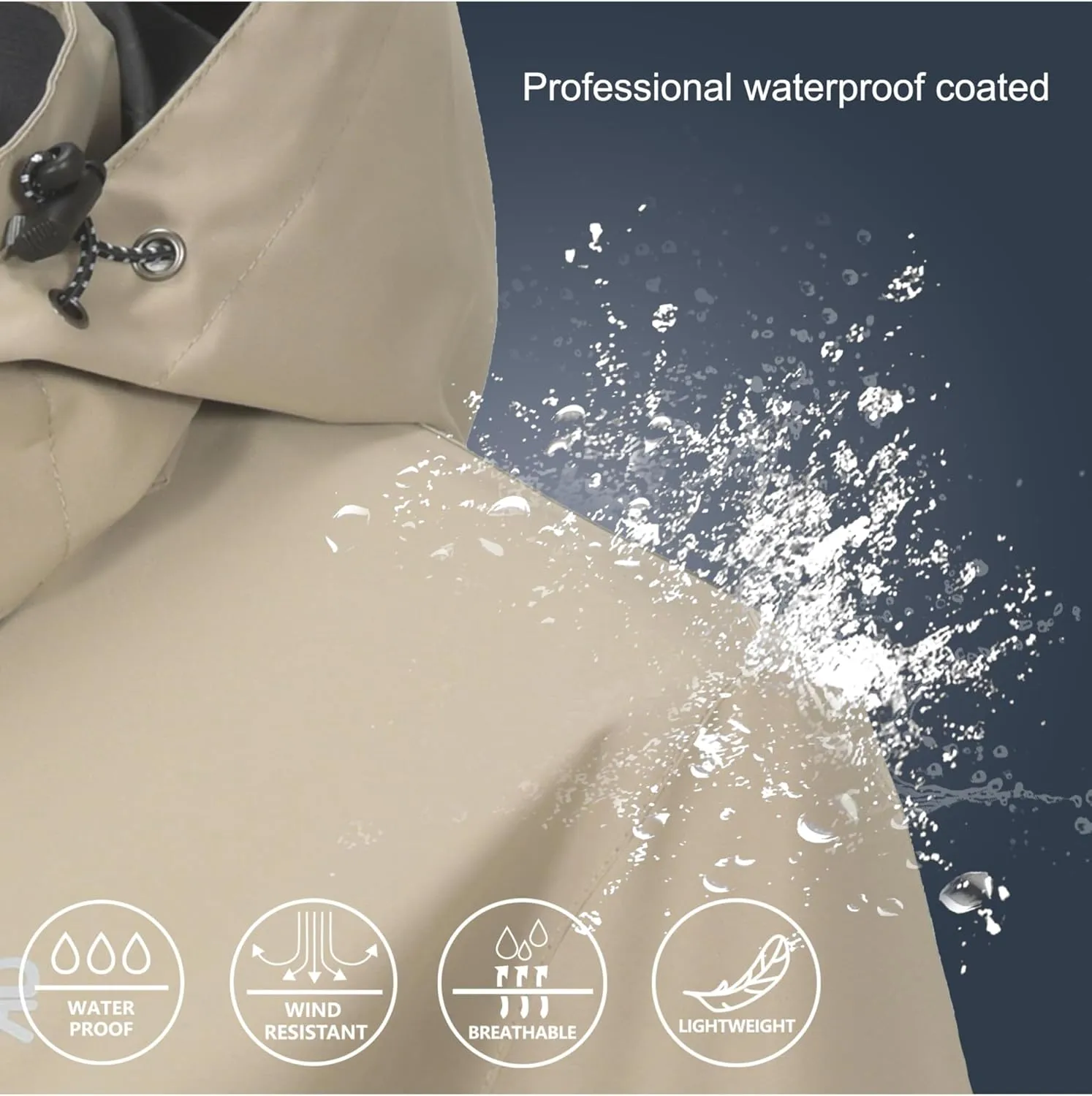 Little Donkey Andy Women's Waterproof Rain Jacket Lightweight Hooded Raincoat for Travel Hiking Golf