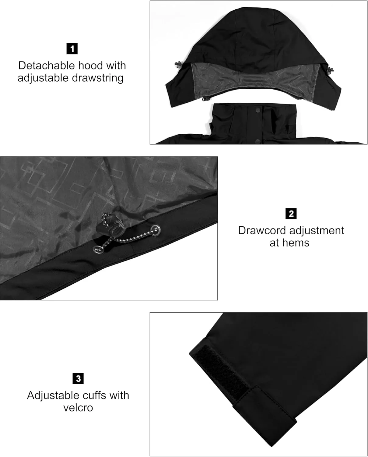 Little Donkey Andy Women's Waterproof Rain Jacket Lightweight Hooded Raincoat for Travel Hiking Golf