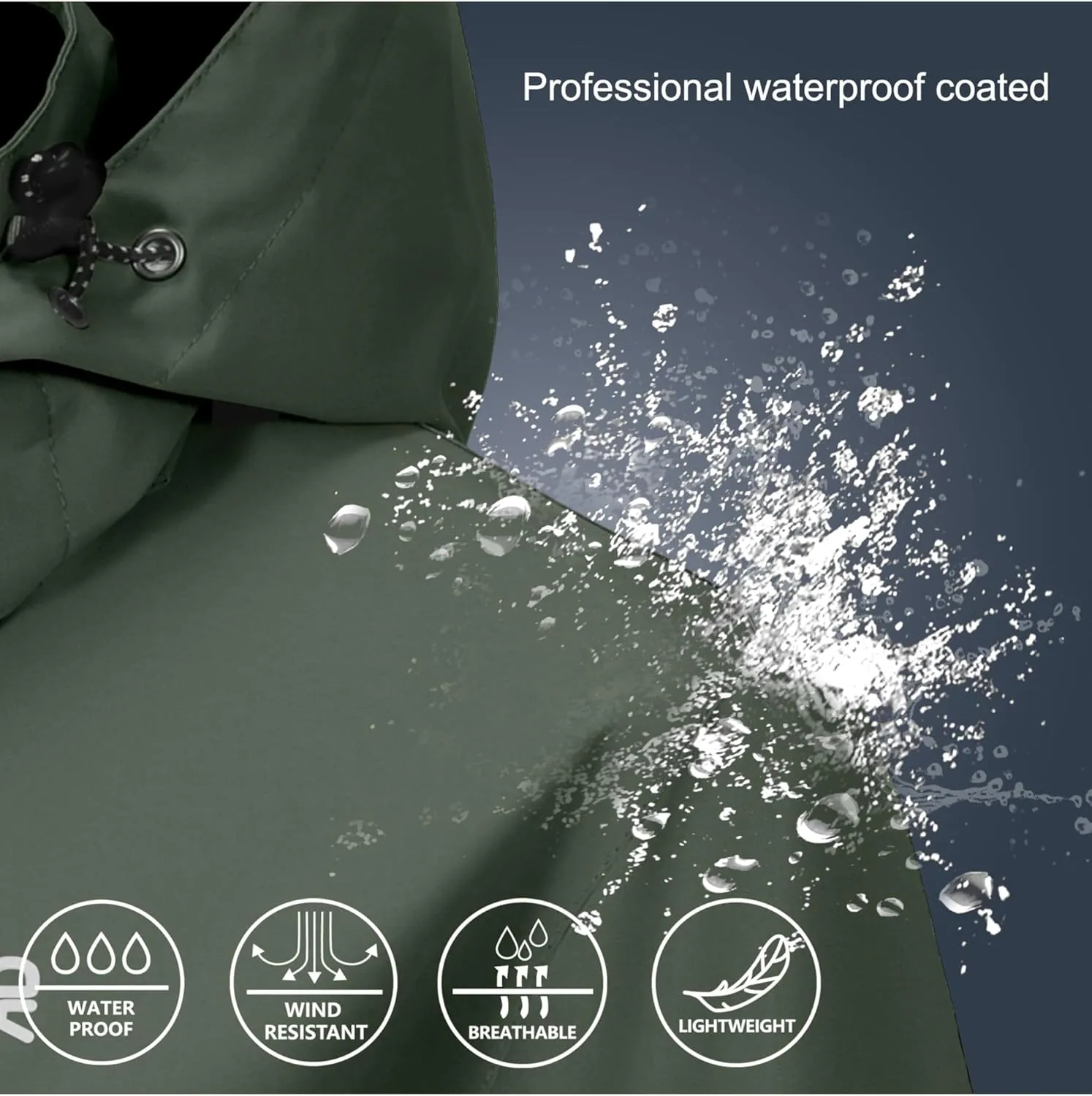 Little Donkey Andy Women's Waterproof Rain Jacket Lightweight Hooded Raincoat for Travel Hiking Golf