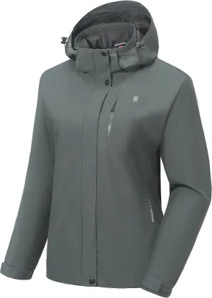 Little Donkey Andy Women's Waterproof Rain Jacket Lightweight Hooded Raincoat for Travel Hiking Golf