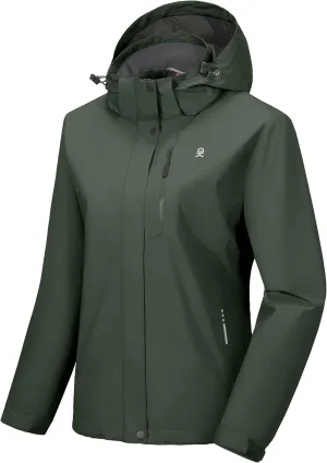 Little Donkey Andy Women's Waterproof Rain Jacket Lightweight Hooded Raincoat for Travel Hiking Golf