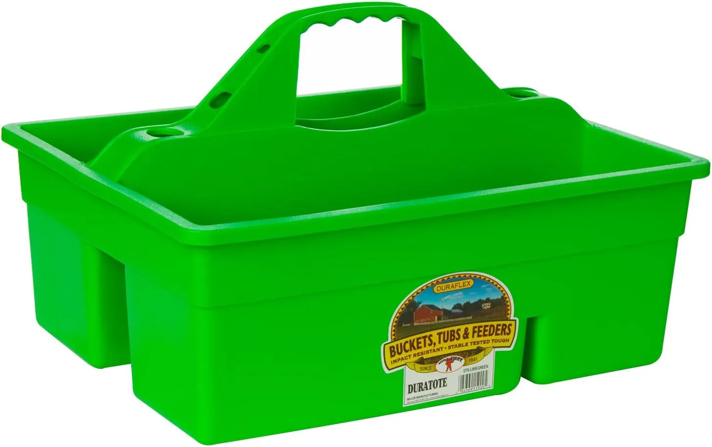 Little Giant® Plastic DuraTote | Horse Grooming DuraTote | Durable Tote Box Organizer with Easy Grip Handle | Extra Thick Sidewalls | Lime Green