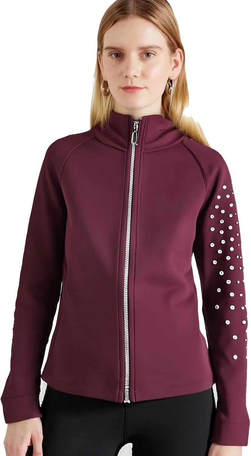 LIUHUO Girls Figure Skating Training Jacket - Elegant Ventilated Practice Top