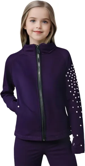 LIUHUO Girls Figure Skating Training Jacket - Elegant Ventilated Practice Top