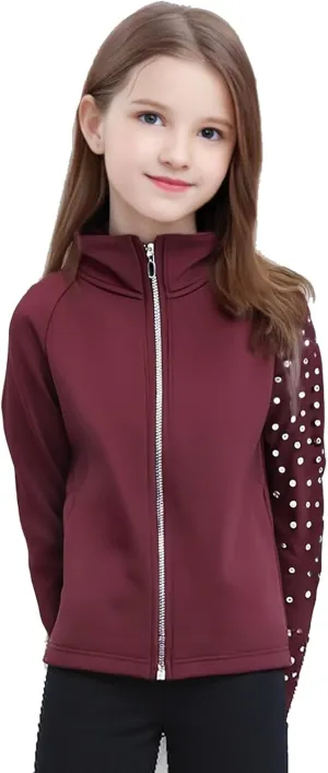 LIUHUO Girls Figure Skating Training Jacket - Elegant Ventilated Practice Top