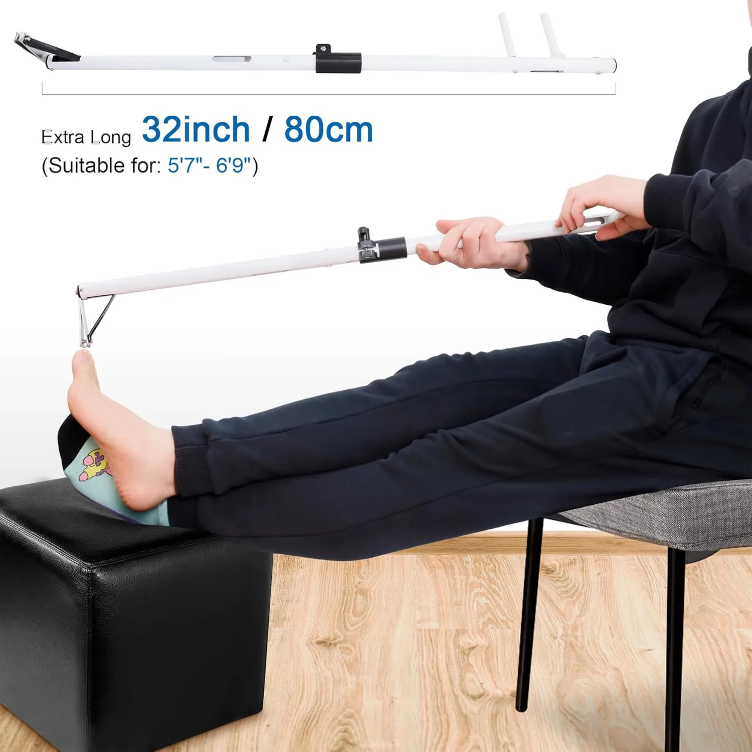 Long Handled Toenail Clippers, 4mm Wide Jaw Opening,for Seniors, Overweight, Obese, Pregnant and Waist Patients, No Need to Bending, Cutting Very Easily (White, XL-32'/80cm)