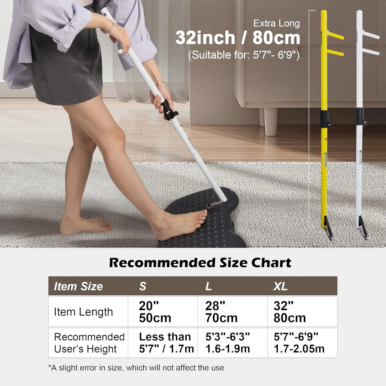 Long Handled Toenail Clippers, 4mm Wide Jaw Opening,for Seniors, Overweight, Obese, Pregnant and Waist Patients, No Need to Bending, Cutting Very Easily (White, XL-32'/80cm)