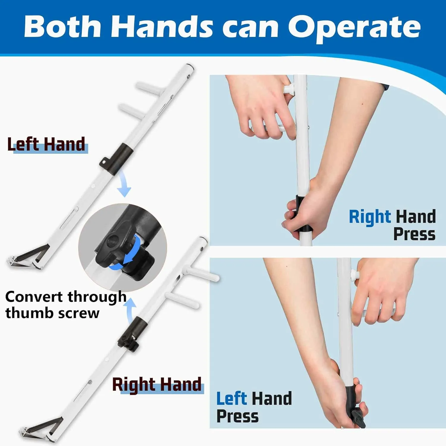 Long Handled Toenail Clippers for Seniors, Overweight, Obese, Pregnant and Waist Patients, 4mm Wide Jaw Opening, No Need to Bending, Cutting Very Easily 1.5 (White, XL-30 / 80cm)