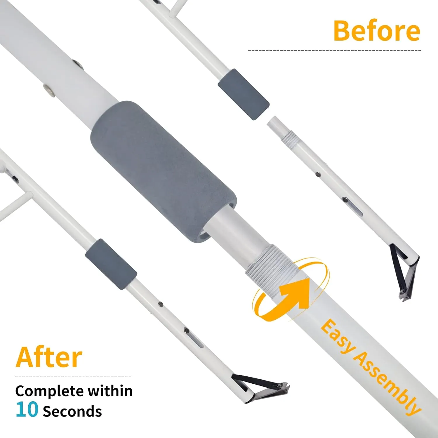 Long Handled Toenail Clippers for Seniors, Overweight, Obese, Pregnant and Waist Patients, 4mm Wide Jaw Opening, No Need to Bending, Cutting Very Easily.（20in/White）