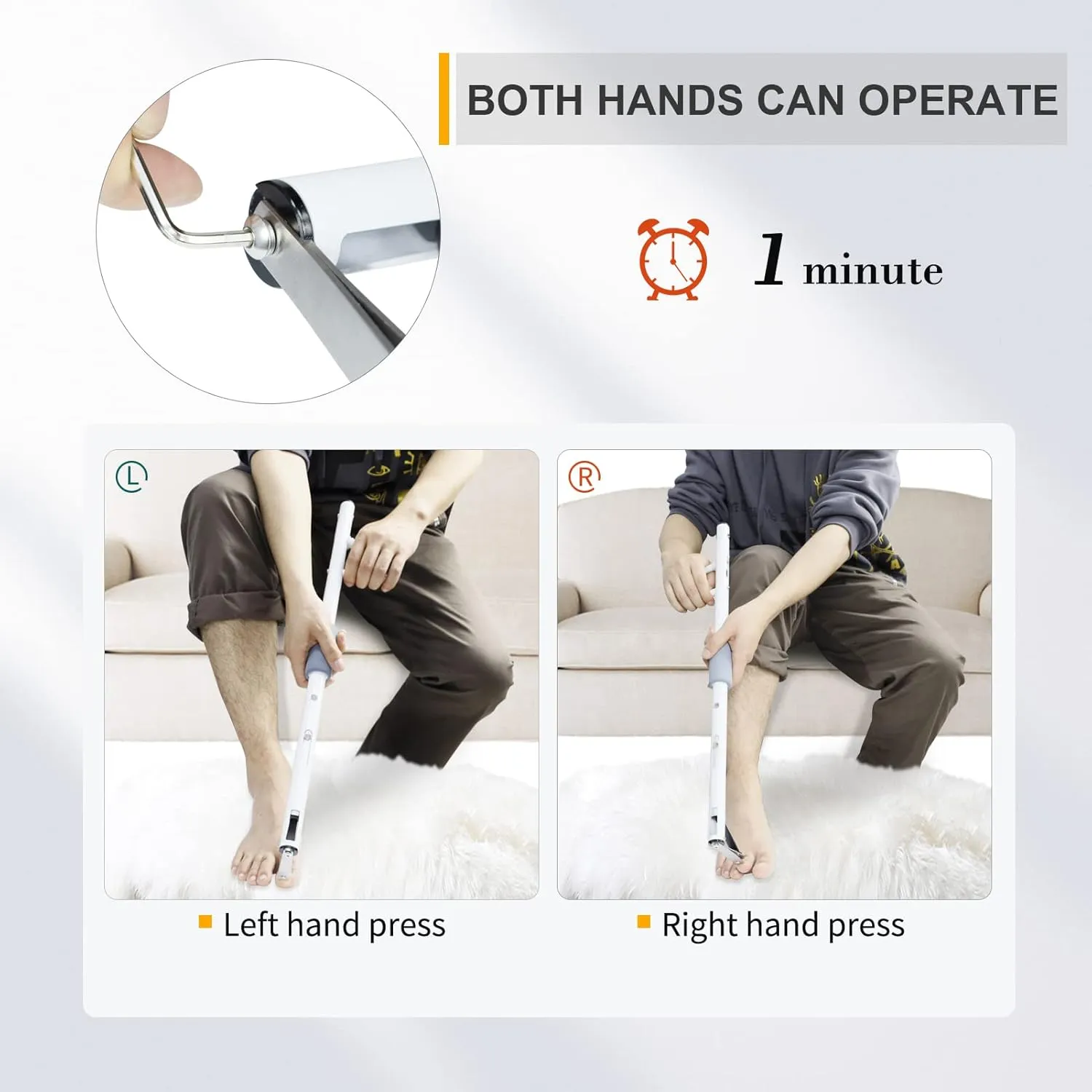 Long Handled Toenail Clippers for Seniors, Overweight, Obese, Pregnant and Waist Patients, 4mm Wide Jaw Opening, No Need to Bending, Cutting Very Easily.（20in/White）