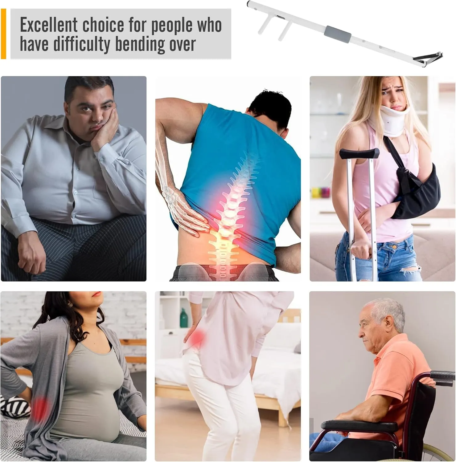 Long Handled Toenail Clippers for Seniors, Overweight, Obese, Pregnant and Waist Patients, 4mm Wide Jaw Opening, No Need to Bending, Cutting Very Easily.（20in/White）