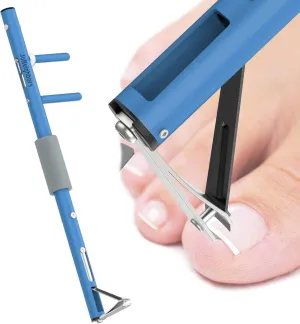 Long Handled Toenail Clippers for Seniors, Thick Nails, Overweight, Arthritis Sufferers, Ergonomic Wide Jaw Opening, White (S-20 / 50cm Blue)