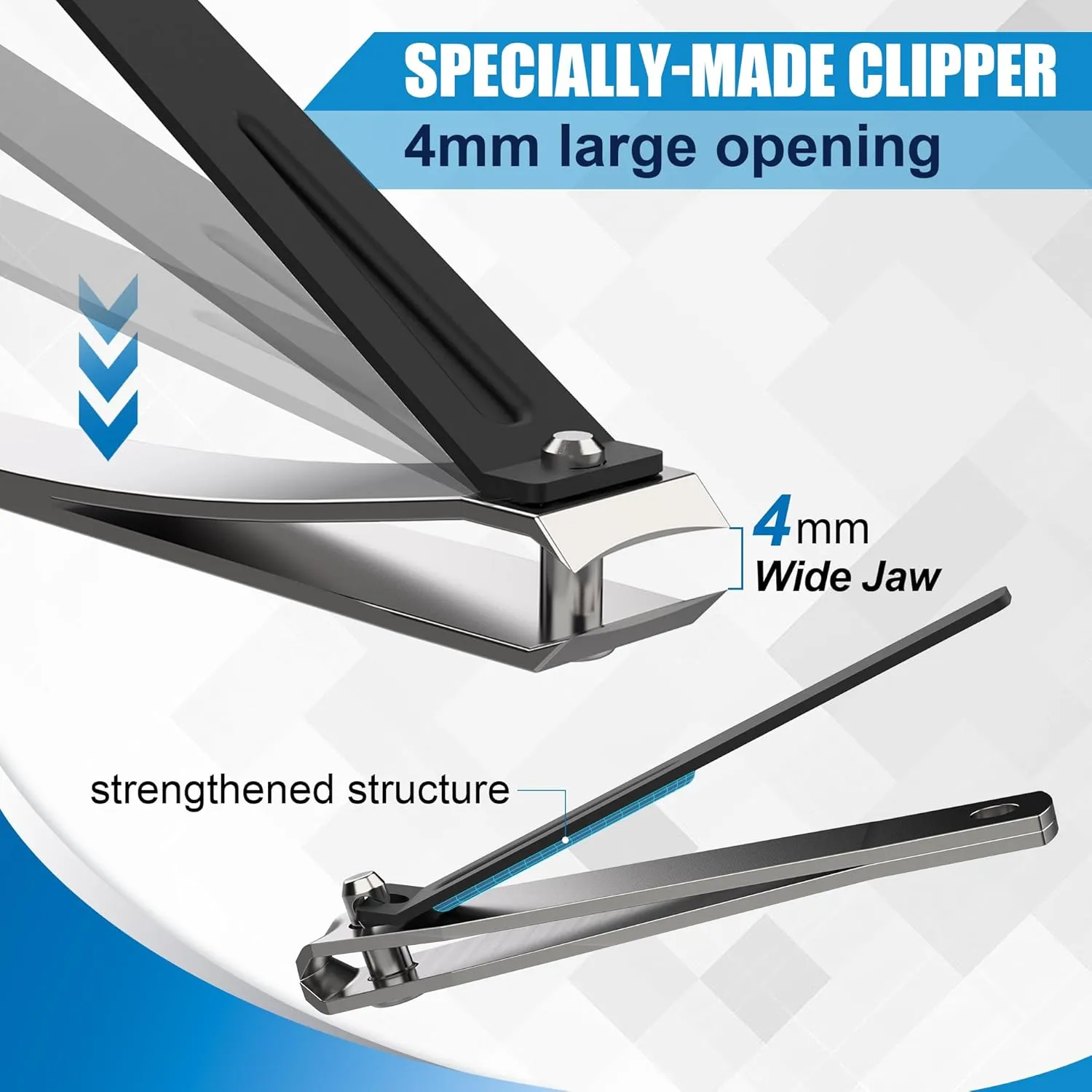 Long Handled Toenail Clippers Wide Jaw Opening, Free Bending, for Thick Nails, for The Seniors, Overweight, Disabled with Arthritis, Easy Reach Pedicure Auxiliary Tools (17" with Magnifier)