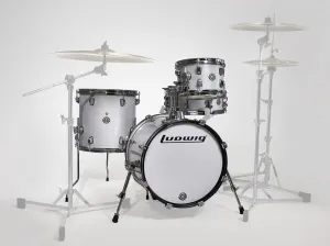 Ludwig LC2797 Breakbeats by Questlove 4-Piece Drum Set Shell Pack with Riser, Silver Sparkle