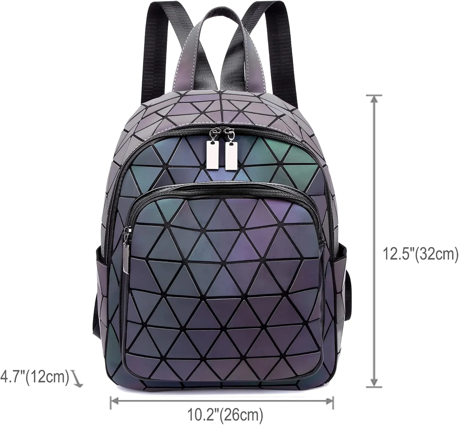 Luminous Geometric Backpacks Women Purses and Handbags Holographic Reflective Bags Iridescent Backpack A3