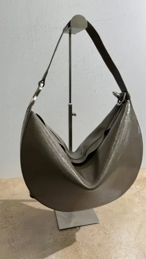 “Luna — Elegant Leather Bag in Gray Shade”