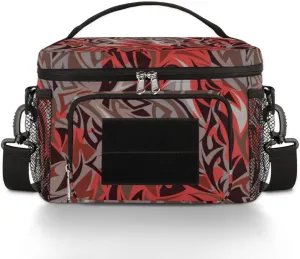 Lunch Bag Women Lunch Box,With adjustable straps and side pockets,Reusable Insulated Lunch Tote Bags for Work Picnic or Travel-Animation Texture Art Abstract Pattern
