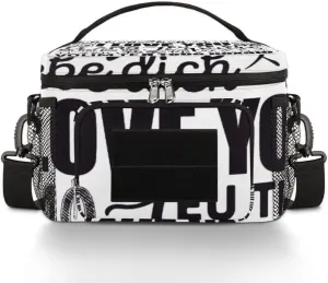 Lunch Bag Women,With Side Pockets And Shoulder Strap,Portable Leakproof Cooler Bags for Work/School/Picnic/Travel-i Love You In Many Languages