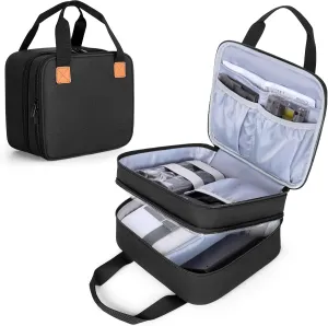 LUXJA Photo Printer Case Compatible with Canon SELPHY CP1500 / CP1300 / CP1200, Photo Printer Bag with Accessory Pockets, Black