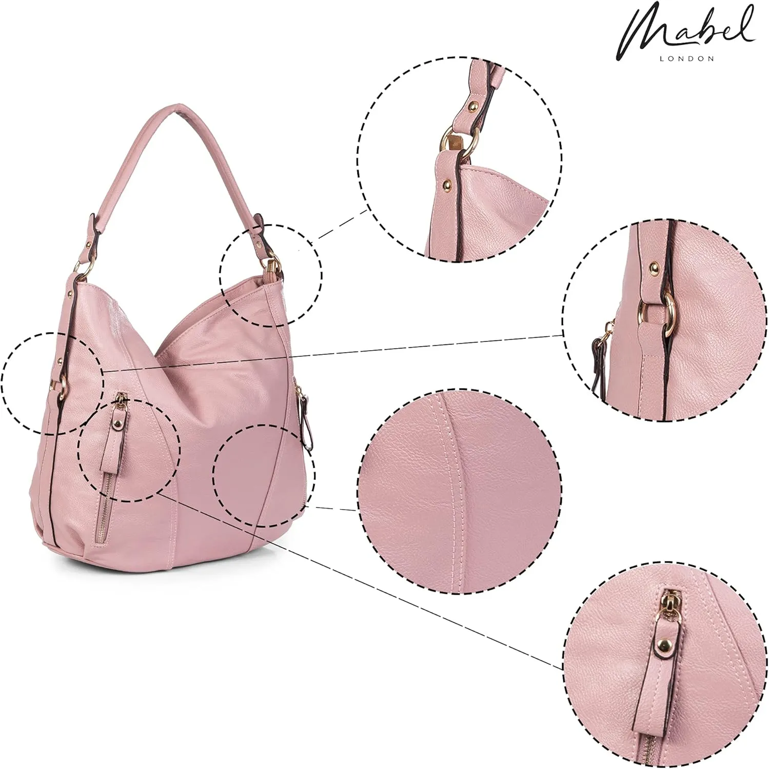 Mabel Large Tote Shoulder Bag – Faux Leather Everyday Handbag – Spacious Slouch Style Purse – Paula