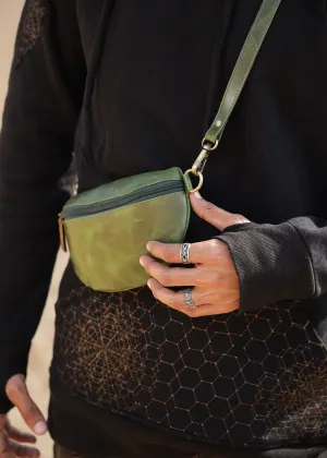 Madeleine Genuine Leather Fanny Pack - Green