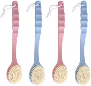 Magik 2-4Pc Long Handle Bath Brush Back Scrub Scrubber Shower Body Skin Exfoliating (4 Pack)